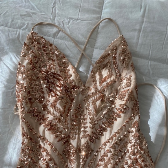 NUDE SEQUIN DRESS - Picture 2 of 5